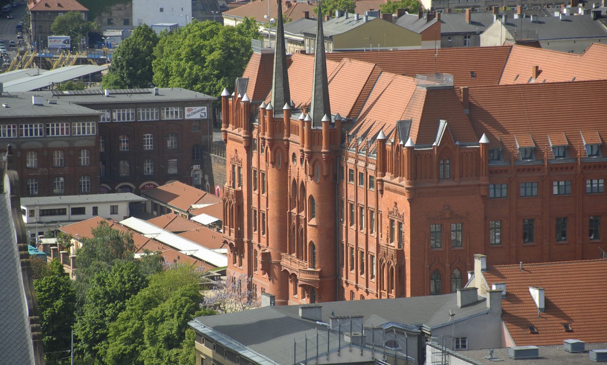 Aussicht von der Jakobskathedrale in Stettin (Katedra Świętego Jakuba).

Aufnahmedatum: 23. Mai 2015