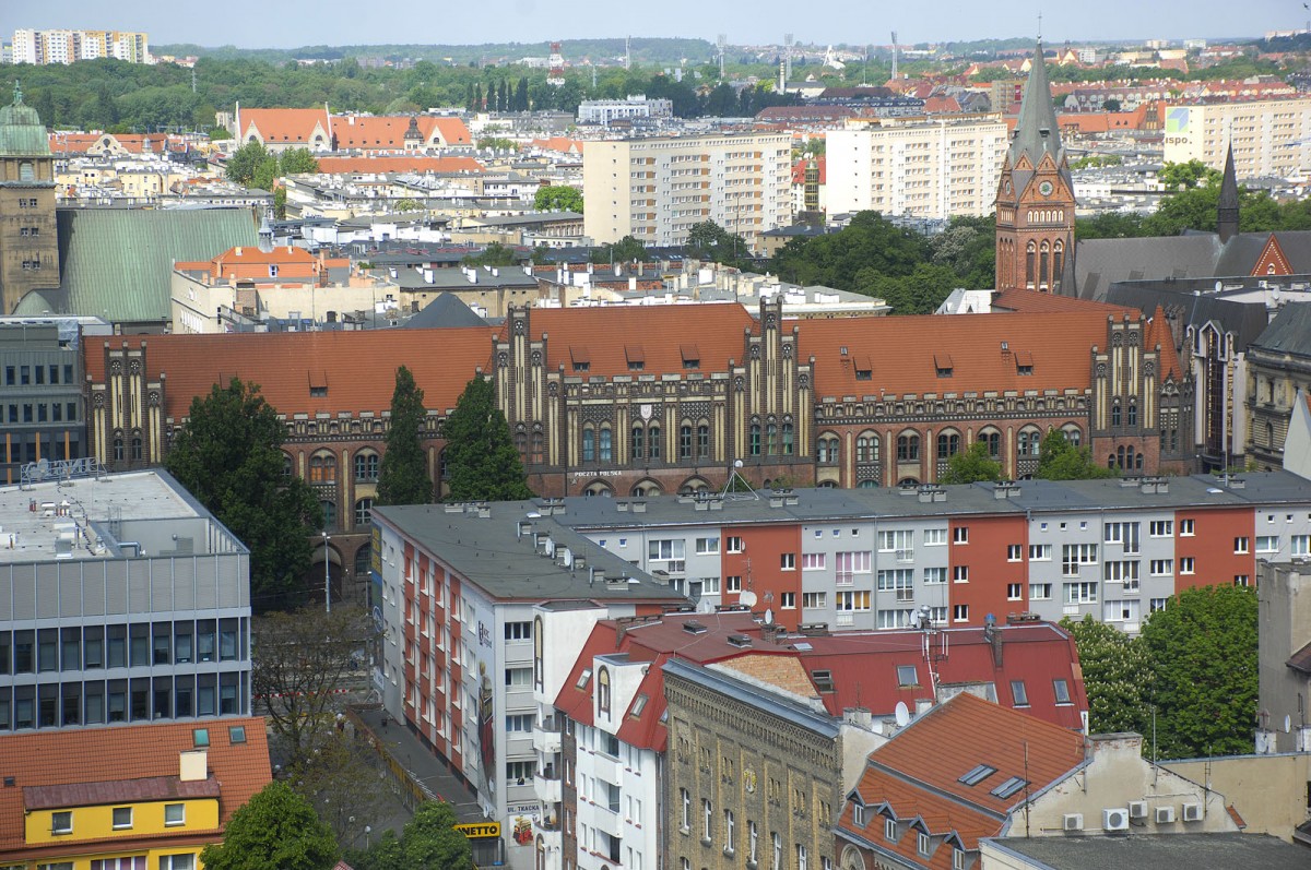 Aussicht von der Jakobskathedrale in Stettin (Katedra Świętego Jakuba).

Aufnahmedatum: 23. Mai 2015