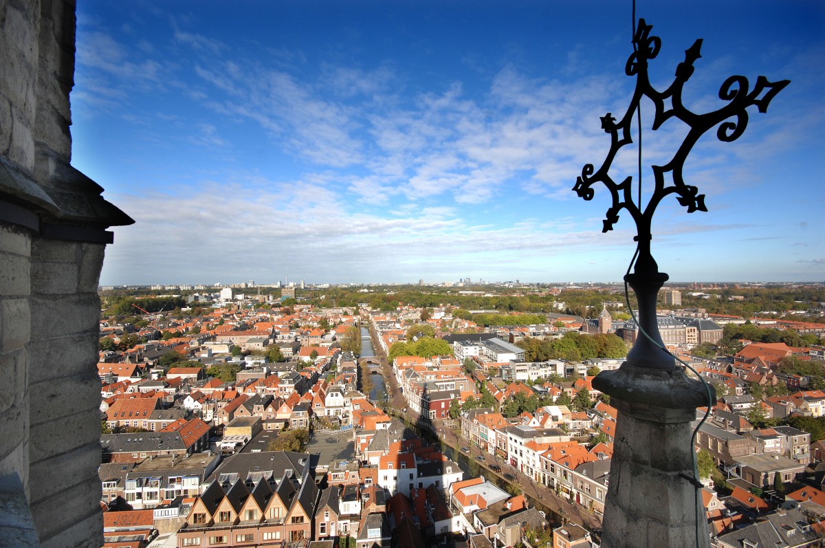 Aussicht von der Nieuwe Kerk in Delft. Aufnahmedatum: 19. Oktober 2011.