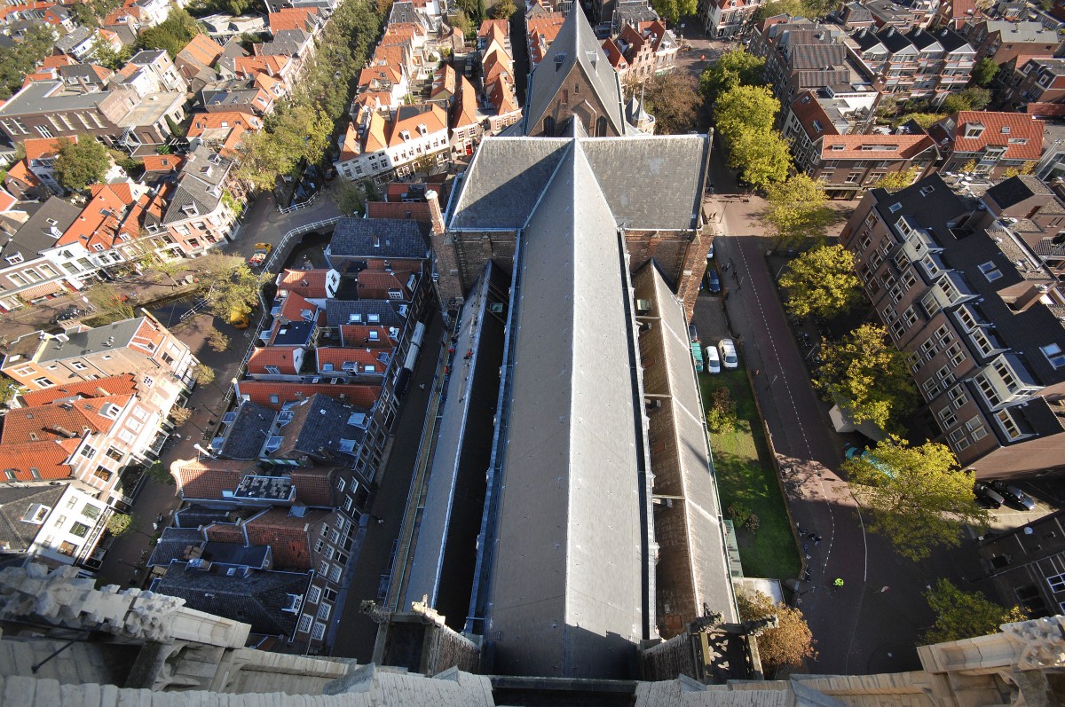 Aussicht von der Nieuwe Kerk in Delft. Aufnahmedatum: 19. Oktober 2011.