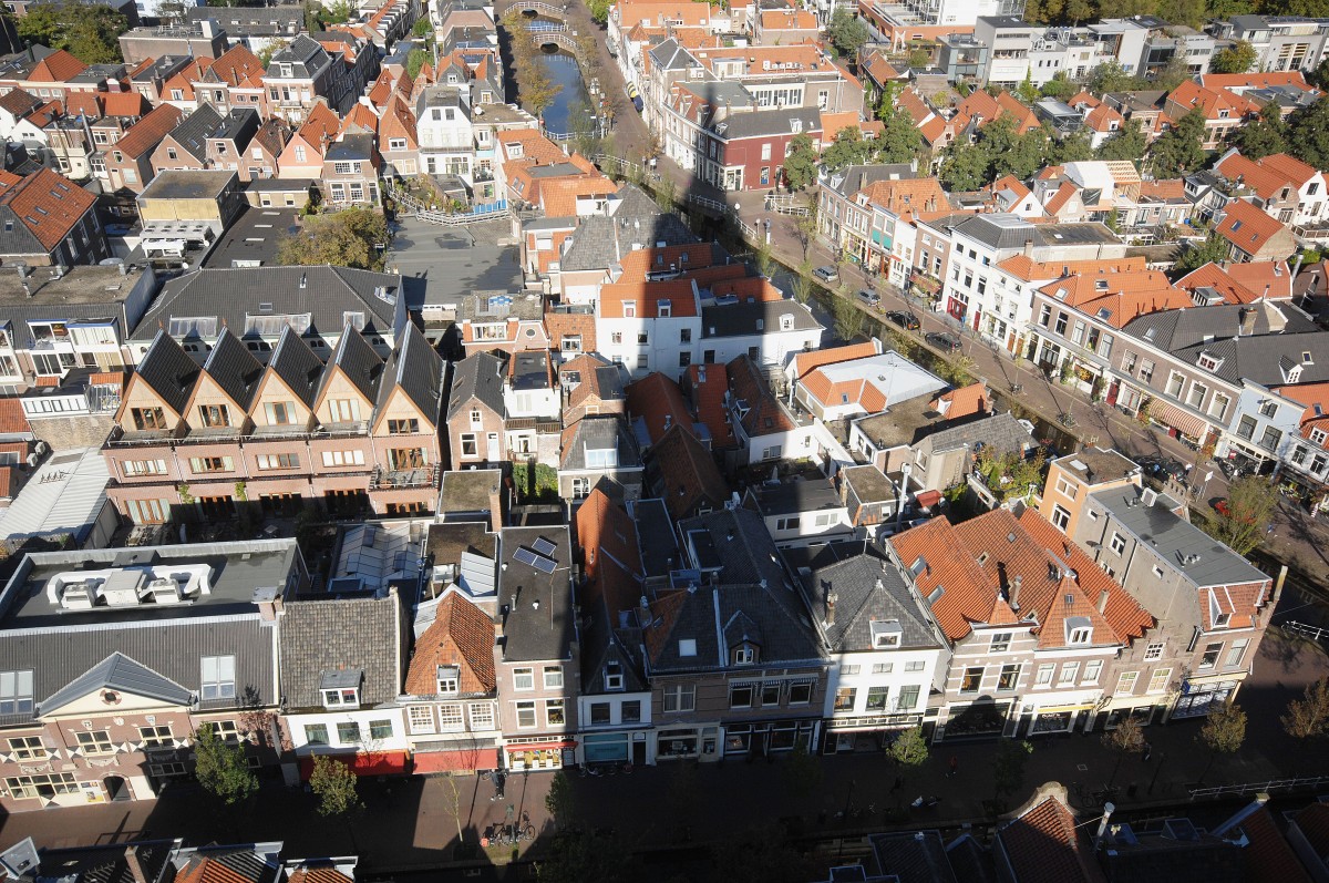 Aussicht von der Nieuwe Kerk in Delft. Aufnahmedatum: 19. Oktober 2011.