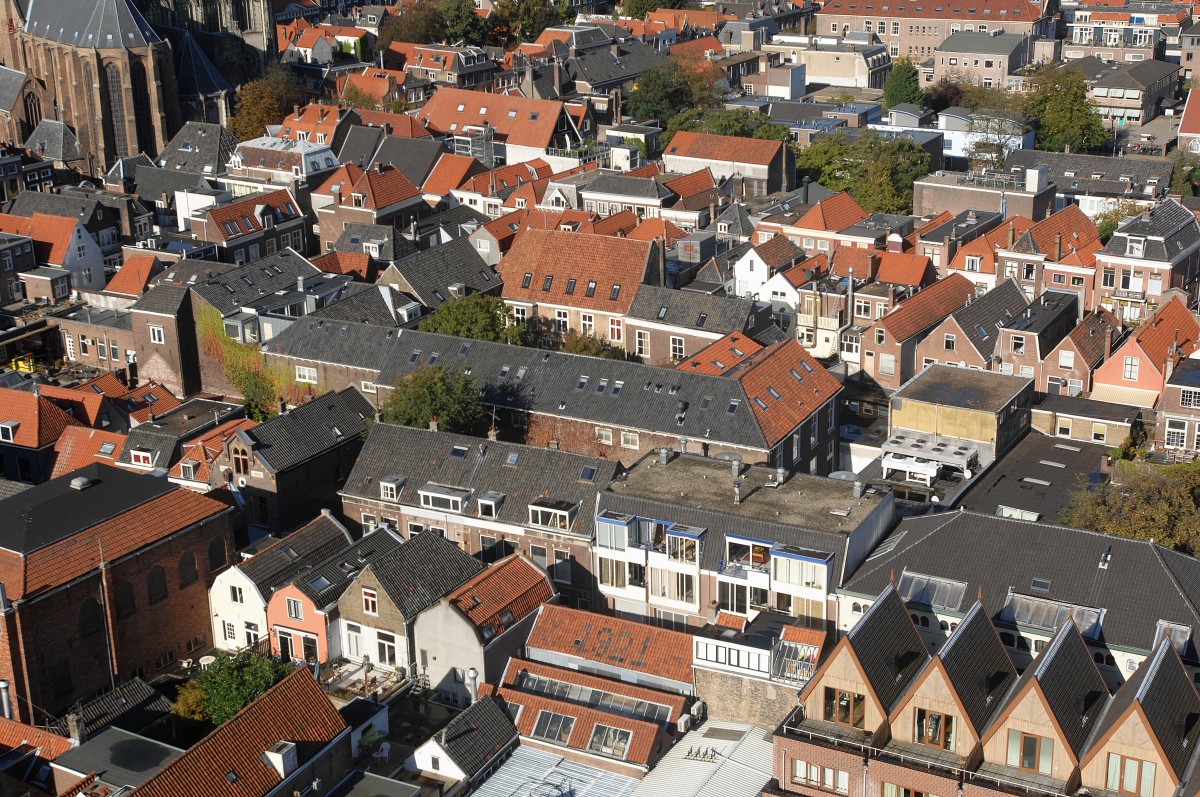 Aussicht von der Nieuwe Kerk in Delft. Aufnahmedatum: 19. Oktober 2011.