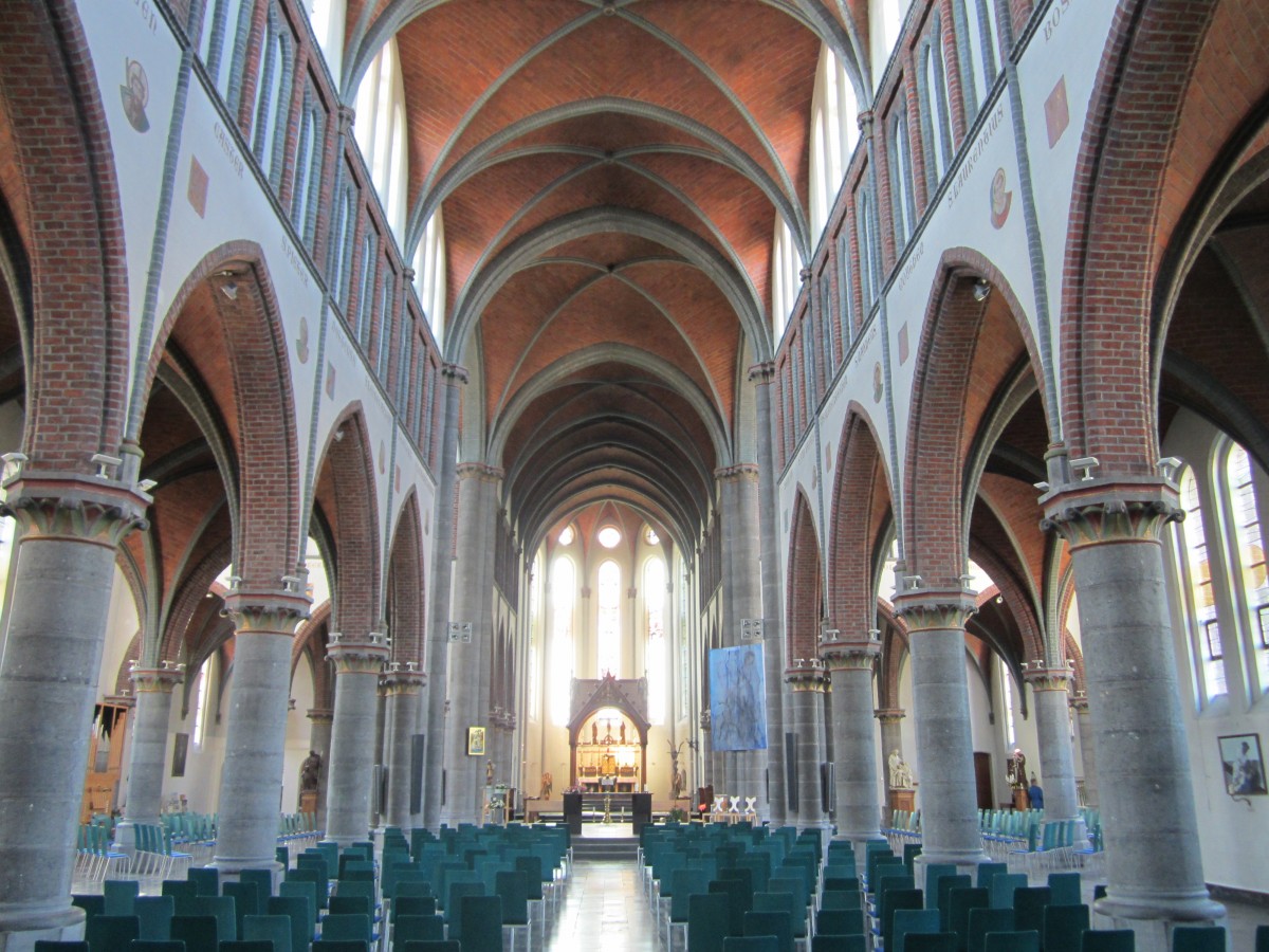 Avelgem, Mittelschiff der St. Martinus Kirche (01.07.2014)