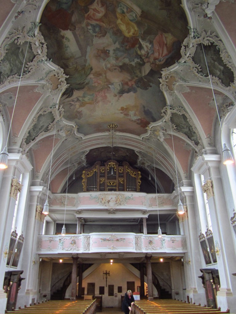 Bad Aibling, Stadtpfarrkirche Maria Himmelfahrt, erbaut ab 1431, barocke Ausstattung von 1755 von Abraham Millauer (06.04.2012)