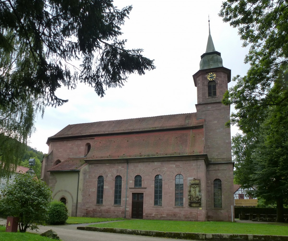Bad Herrenalb, die ehemalige Klosterkirche, stammt in der heutigen Form von 1739, Aug.2015