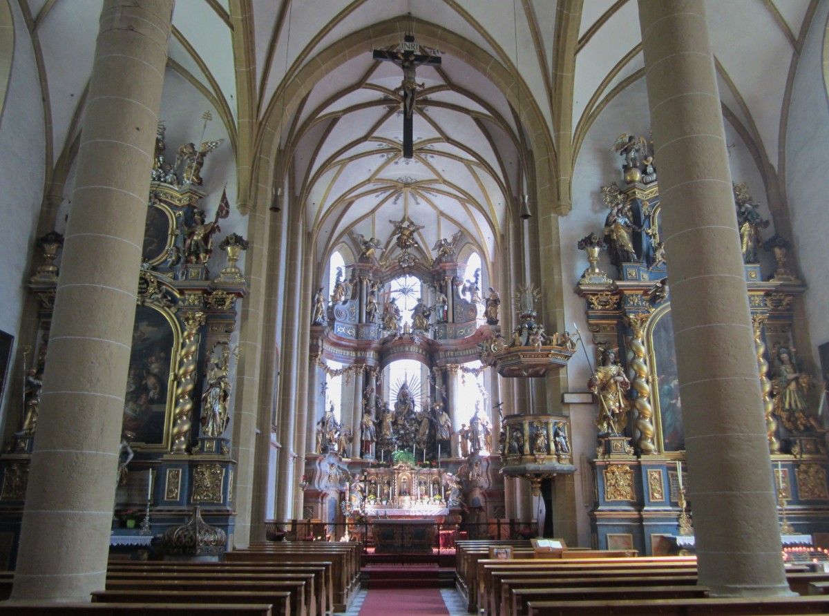 Bad Hofgastein, barocke Altre der Pfarrkirche Maria Himmelfahrt (01.08.2014)