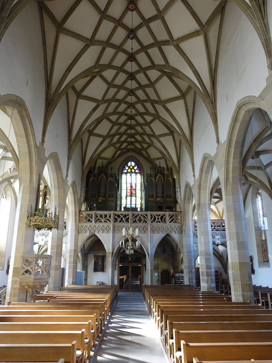 Bad Knigshofen, Schlimbach Orgel von 1872 in der Maria Himmelfahrt Kirche (15.10.2018)