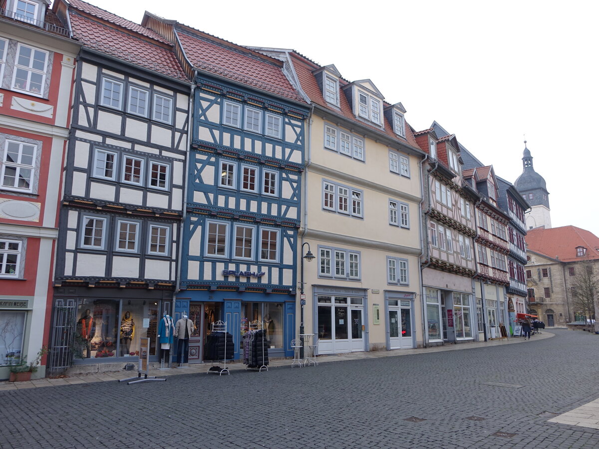 Bad Langensalza, Fachwerkhuser in der Marktstrae (14.11.2022)