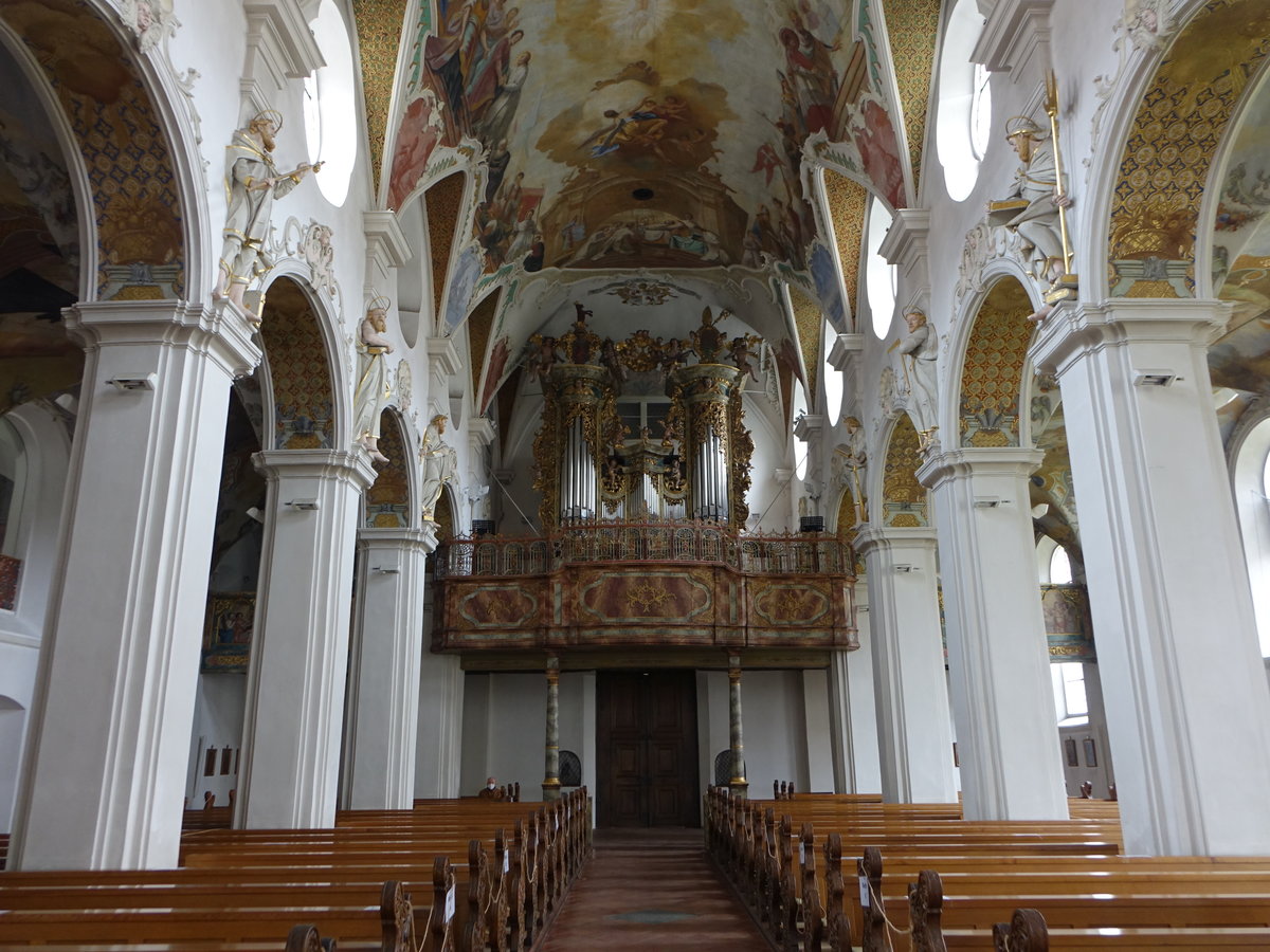 Bad Schussenried, Orgelempore in der Klosterkirche St. Magnus (05.04.2021)