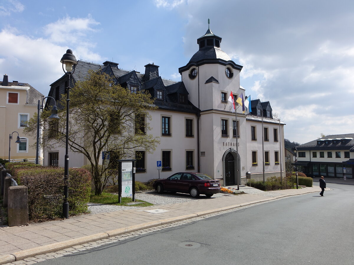 Bad Steben, Rathaus an der Hauptstrae, erbaut 1928 (14.04.2017)