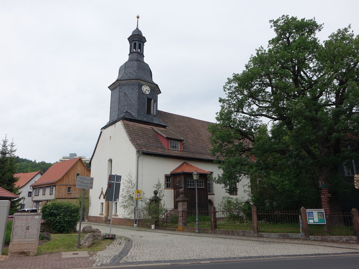 Bad Tabarz, evangelische St. Peter und Paul Kirche, erbaut von 1912 bis 1914 (05.06.2022)