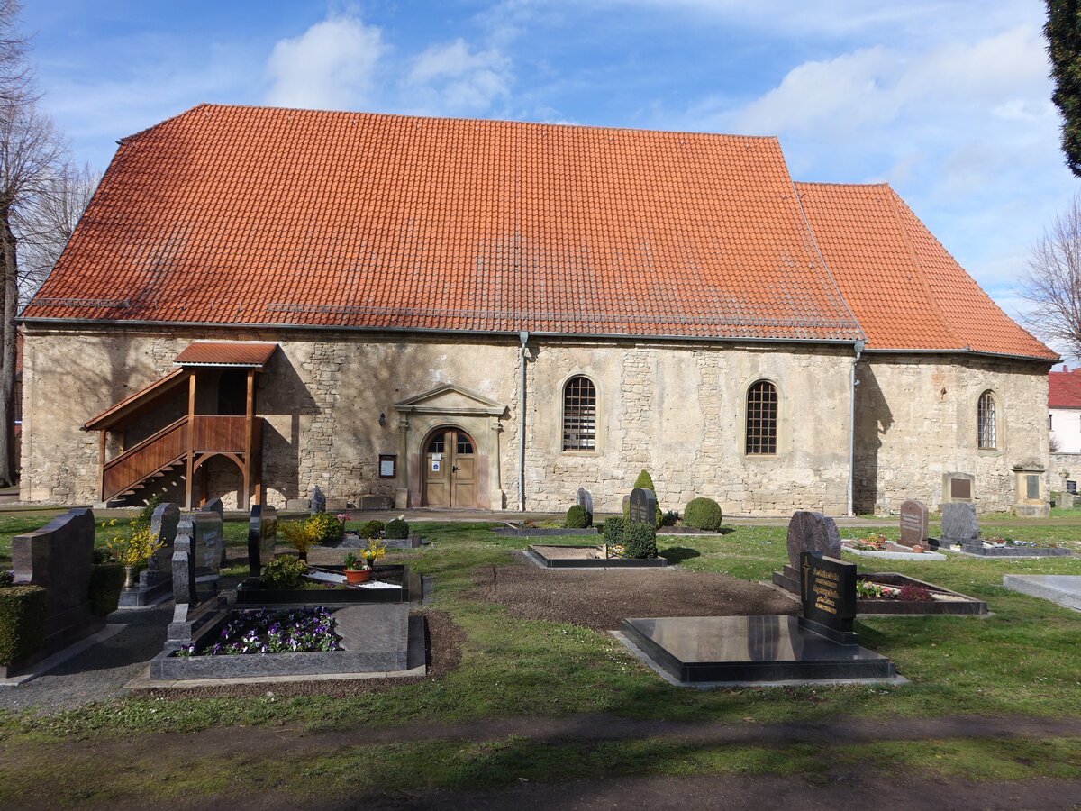 Bad Tennstedt, Pfarrkirche St. Nicolai, erbaut im 15. Jahrhundert (25.03.2023)