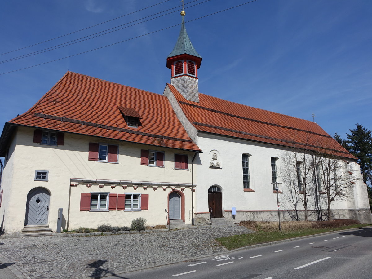 Bad Waldsee, Kirche unsere Liebe Frau auf dem Berge, erbaut 1471 (28.03.2021)