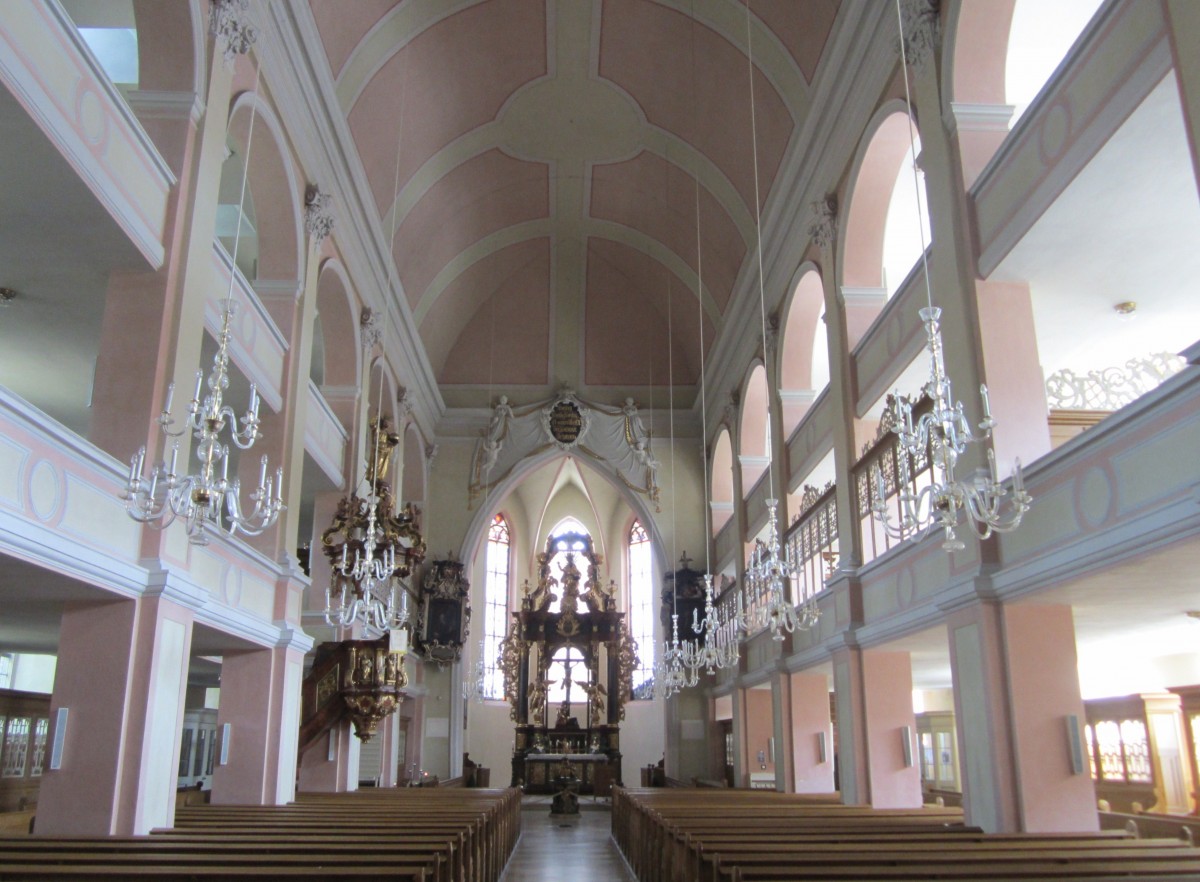 Bad Windsheim, Innenraum der Ev. Stadtkirche St. Kilian (19.06.2014)
