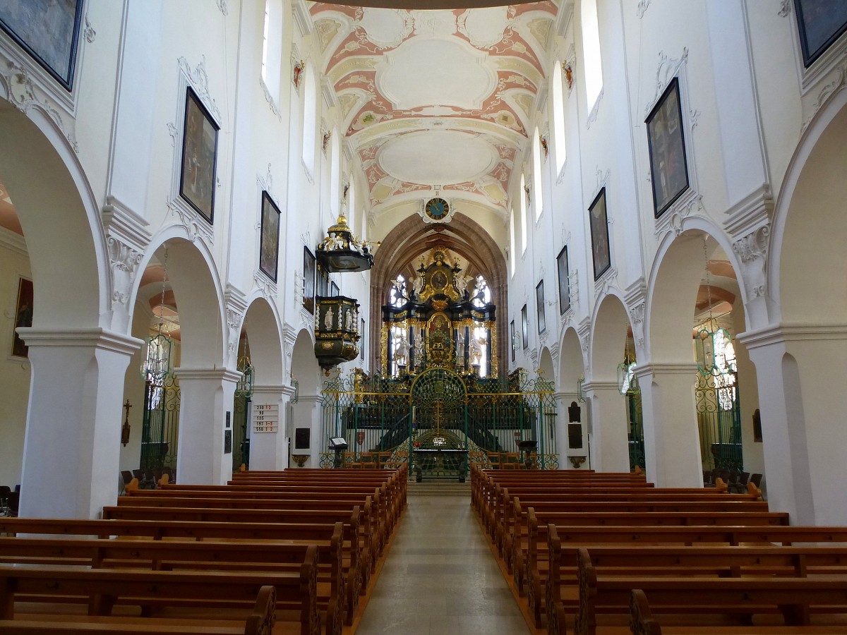 Bad Zurzach, Blick in den Innenraum des St.Verena Mnsters, Juli 2013