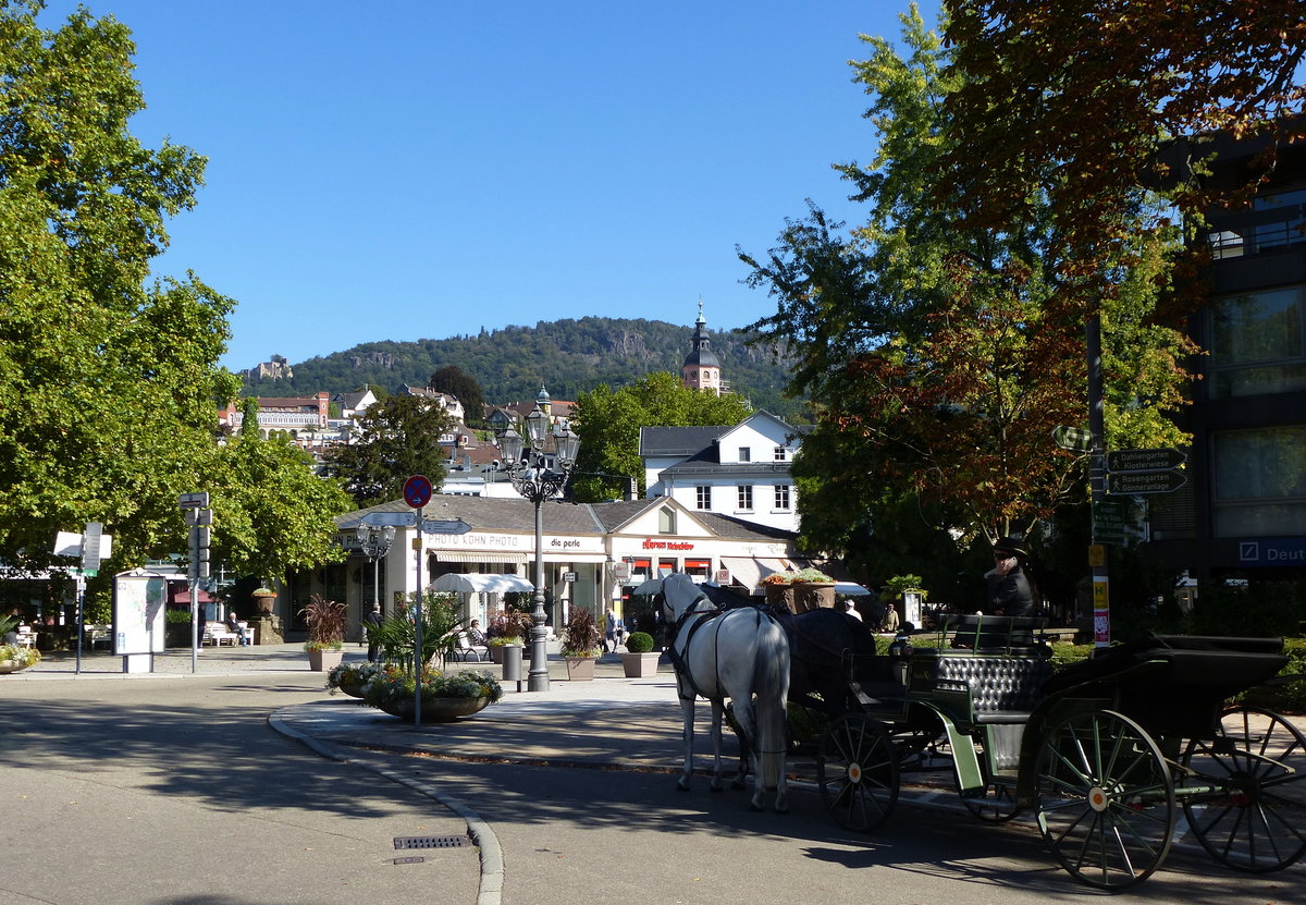 Baden-Baden, Blick vom Goetheplatz zur Altstadt, Sept. 2015