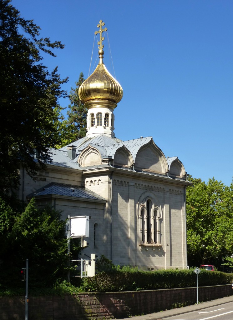 Baden-Baden, die russisch-orthodoxe Kirche, 1882 im nordrussischen Stil erbaut, Sept.2015