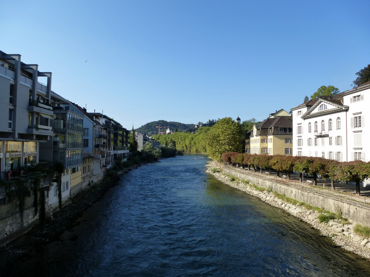 Baden, Blick von der Schiefen Brcke fluaufwrts, Sept.2015