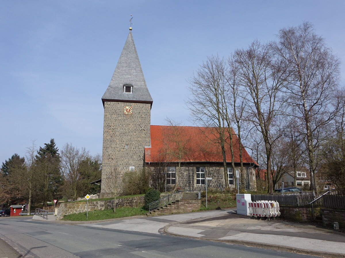 Badenhausen, evangelische St. Martin Kirche in der Thringer Strae (19.03.2024)