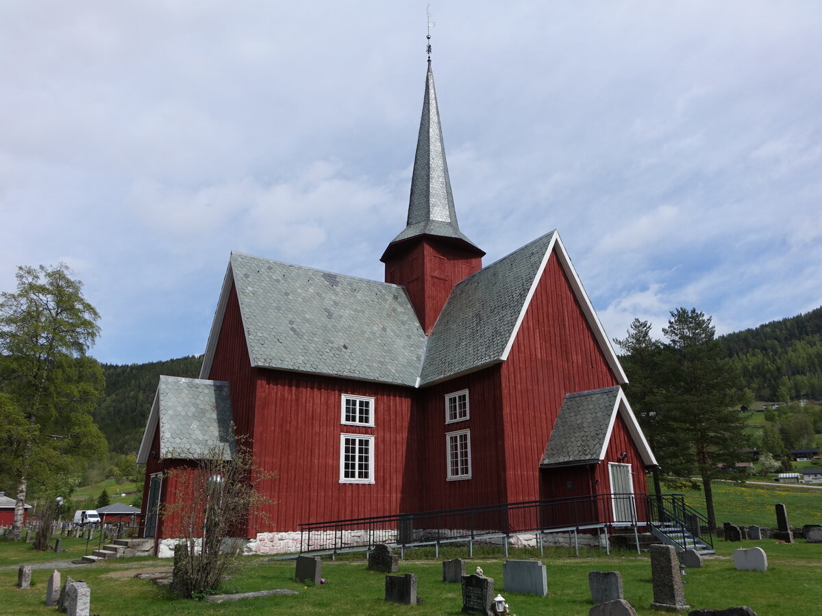 Bagn, evangelische Kirche, erbaut 1736 durch Svend Traseth (25.05.2023)