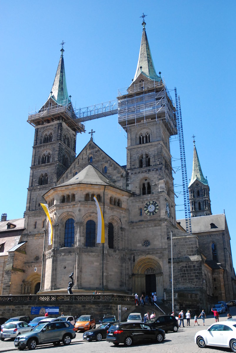 Bamberg, Bamberger Dom St. Peter und St. Georg, romanischer Kaiserdom, erbaut ca. 1190-1237 - 06.05.2018