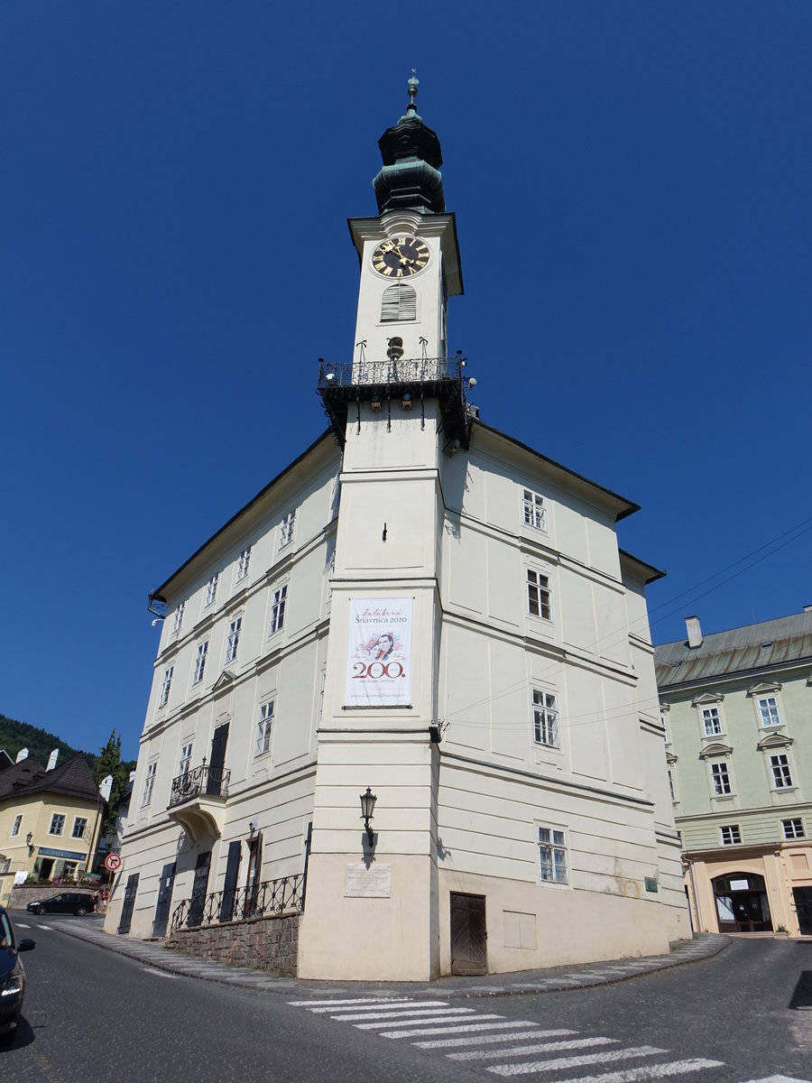 Banska Stiavnica / Schemnitz, Rathaus am Radnicne Namesti (08.08.2020)