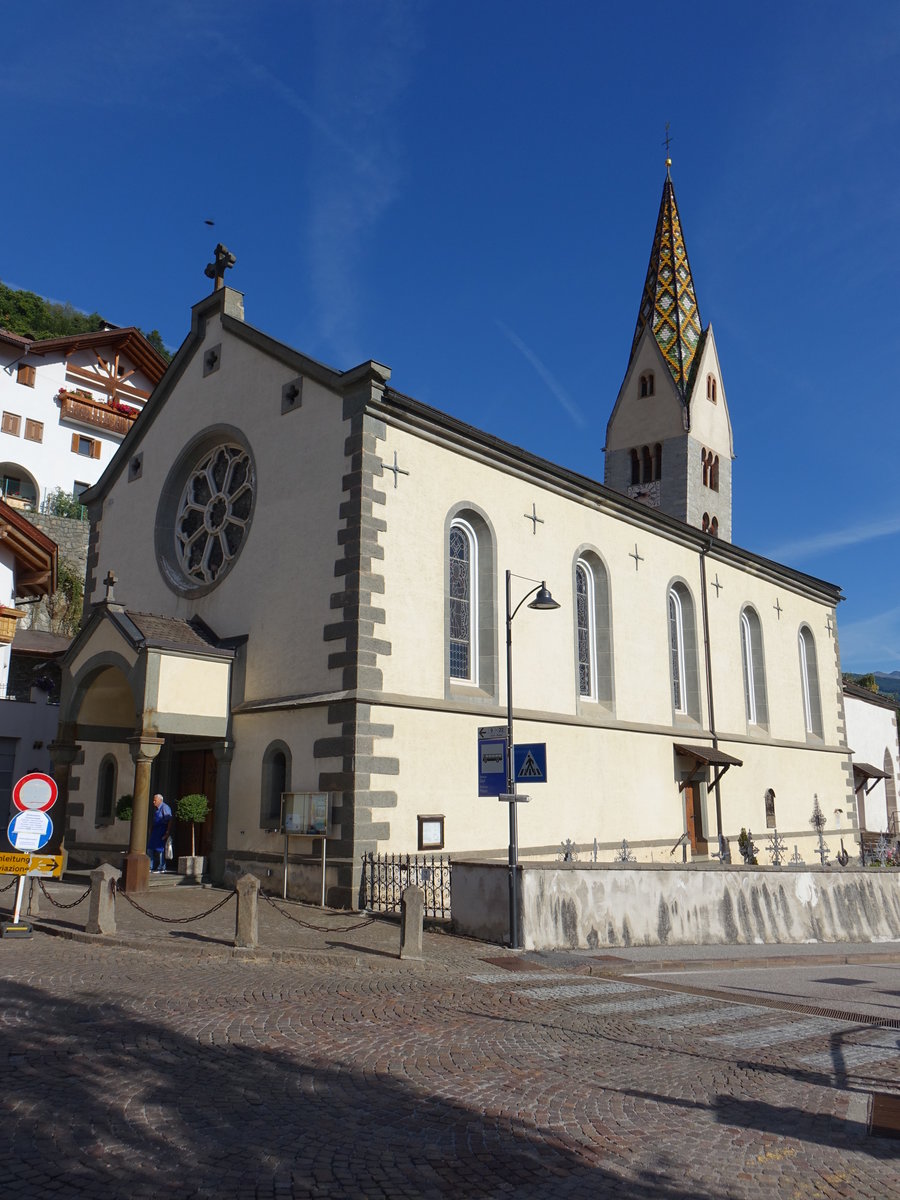 Barbiano/ Barbian, Pfarrkirche St. Jakob, erbaut von 1874 bis 1875 durch Josef von Stadl (14.06.2019)