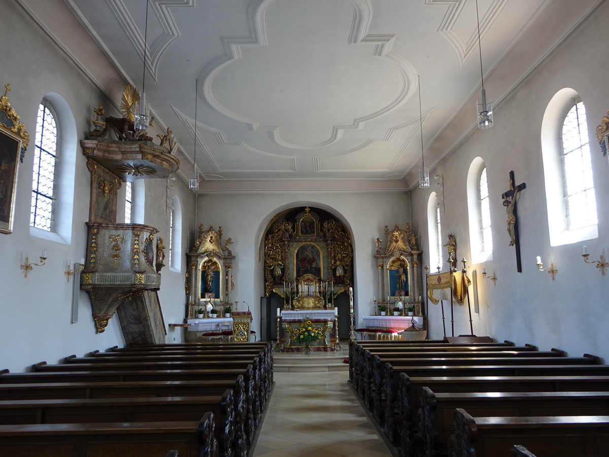 Barbing, barocker Innenraum der Pfarrkirche St. Martin (02.06.2017)