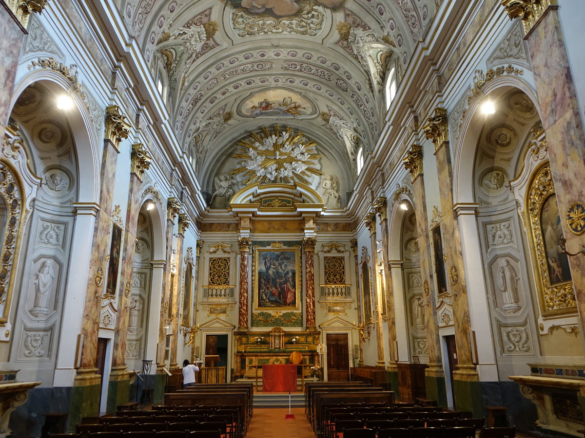Barocker Innenraum der Klosterkirche im Monasterio di Camaldoli (20.09.2019)