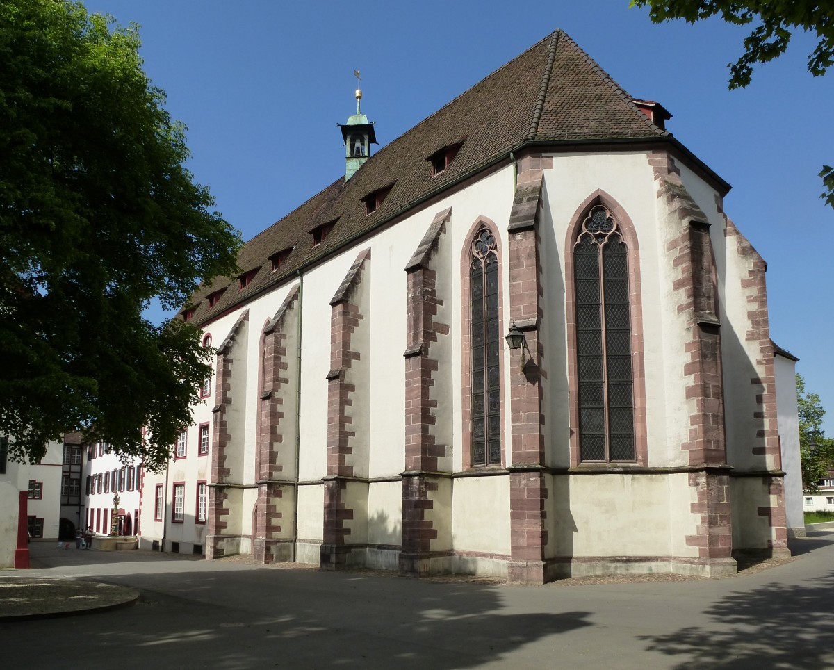 Basel, die Karthuserkirche in Kleinbasel, 1408 eingeweiht, gehrt heute der evangelisch-lutherrischen Kirche, Mai 2015