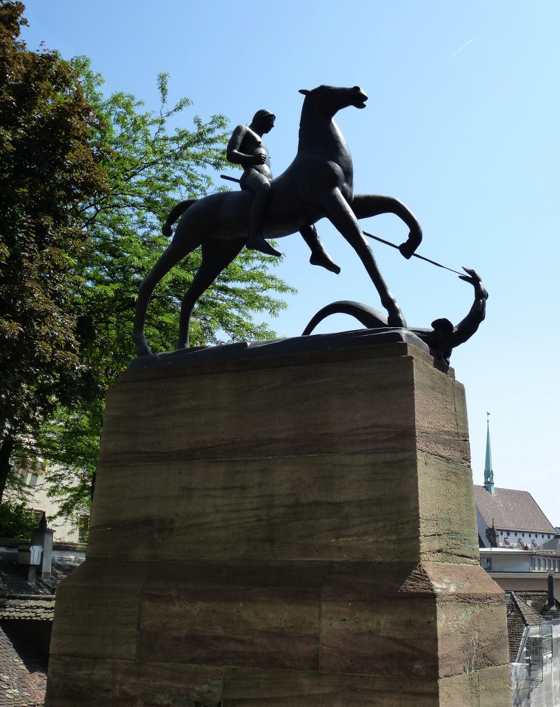 Basel, Ritter-Georg-Denkmal von C.N.Burckhardt, aufgestellt 1924, Mai 2015