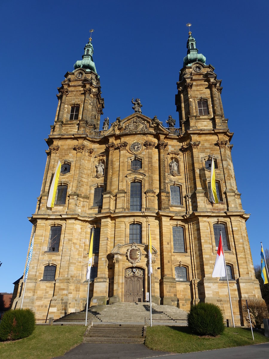 Basilika Vierzehnheiligen, erbaut von 1743 bis 1772 durch Balthasar Neumann, sptbarock (06.04.2018)