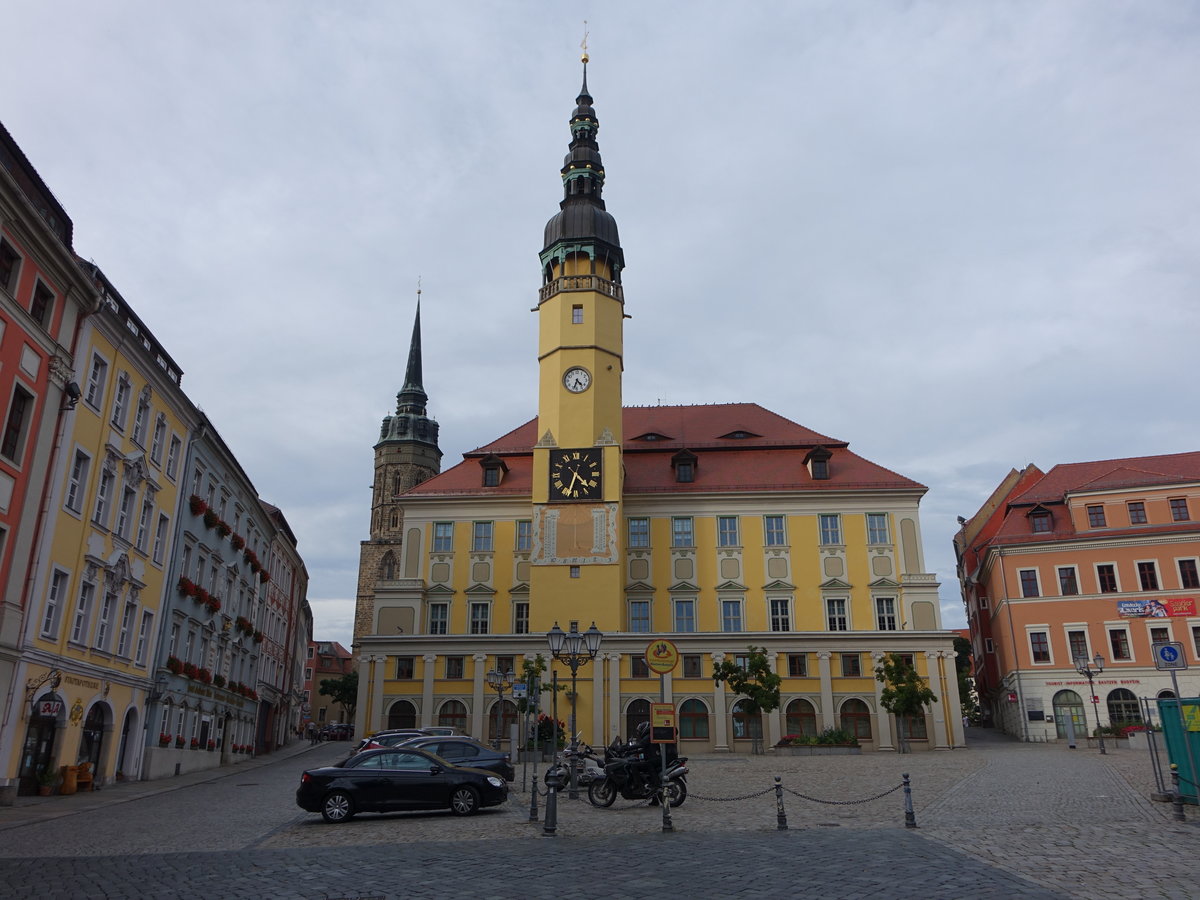 Bautzen, barockes Rathaus am Hauptmarkt, erbaut von 1729 bis 1732 (03.10.2020)