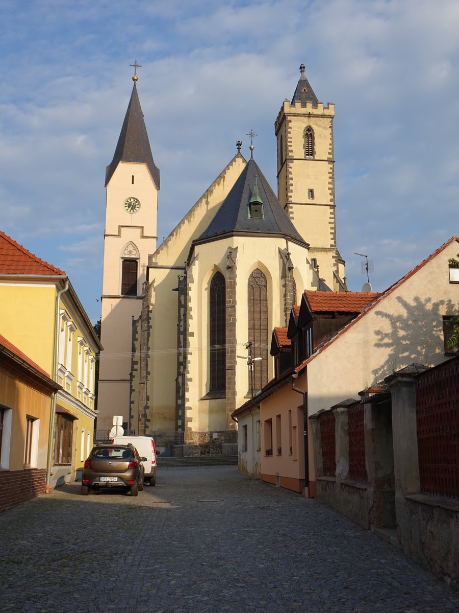 Bavorov, Pfarrkirche Maria Himmelfahrt, erbaut von 1361 bis 1384 (26.05.2019)
