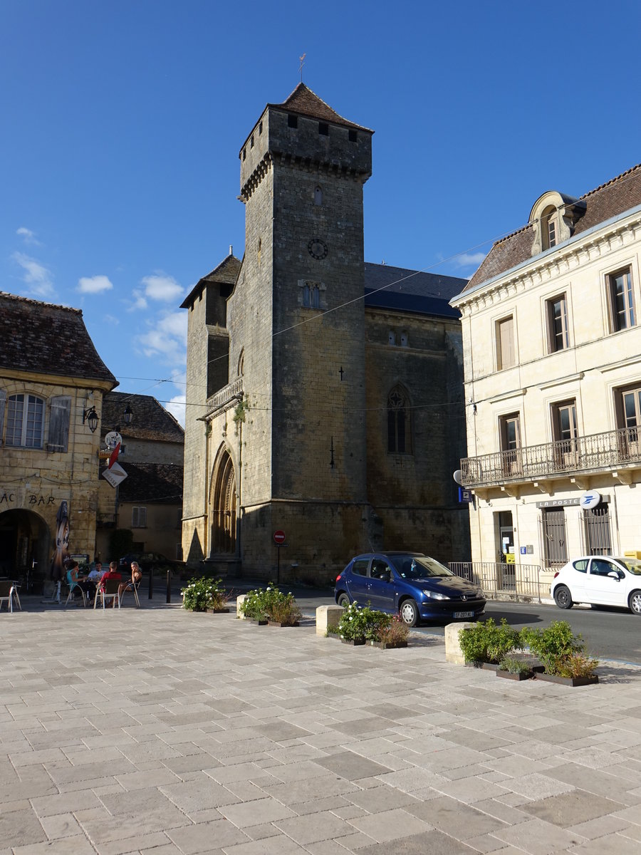 Beaumont-du-Prigord, Kirche Saint-Front, erbaut im 13. Jahrhundert (22.07.2018)