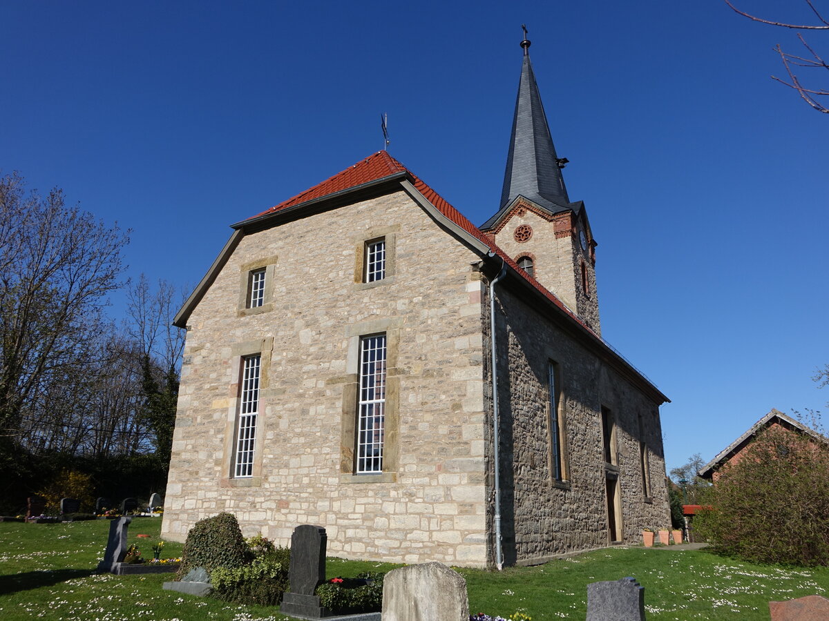 Bechstedt-Wagd, evangelische St. Trinitatis Kirche, erbaut 1724 (17.04.2022)