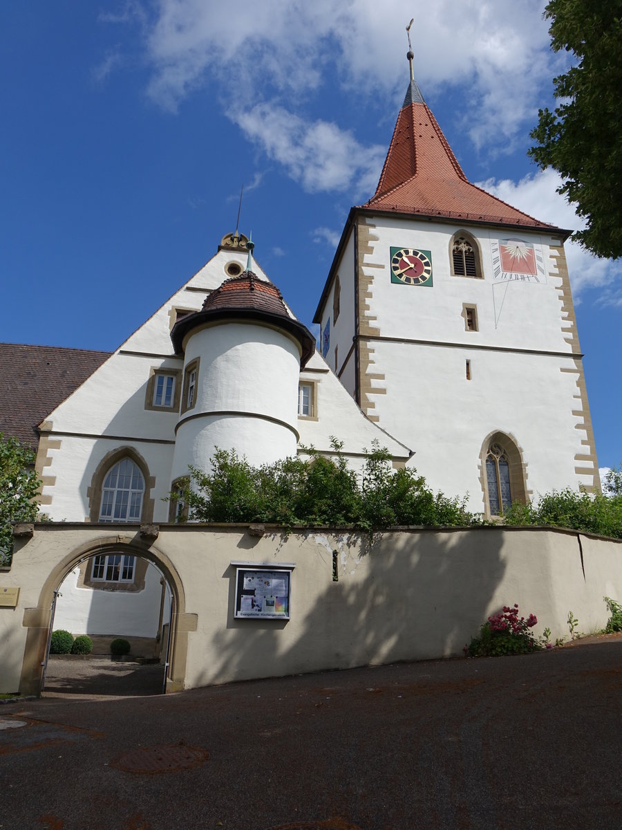 Beihingen, St. Amandus Kirche, Chorturm 14. Jahrhundert, Langschiff erbaut 1620 durch Peter Nothaft von Hochberg (26.06.2016)