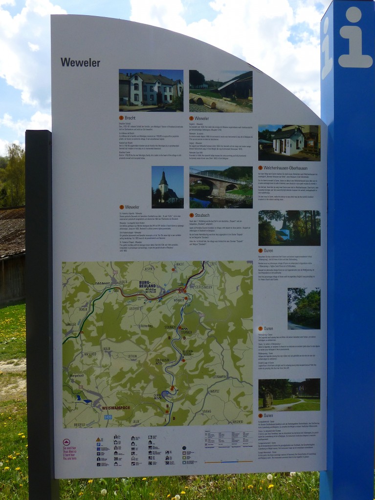 Belgien, Wallonien, Provinz Lttich, deutschsprachige Gemeinschaft, Weweler bei Burg Reuland am Vennbahn Radweg (Strecke 47 in Belgien). 23.04.2014