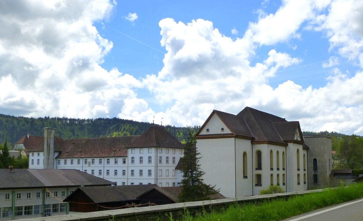 Bellelay, das Kloster wurde 1142 erstmals erwhnt, seit 1891 beherbergen die Gebude eine psychatrische Klinik, Mai 2017