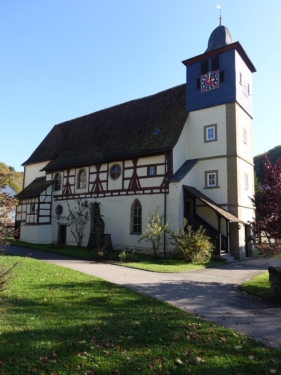 Belsenberg, Ev. Pfarrkirche, erbaut im 15. Jahrhundert (15.10.2017)