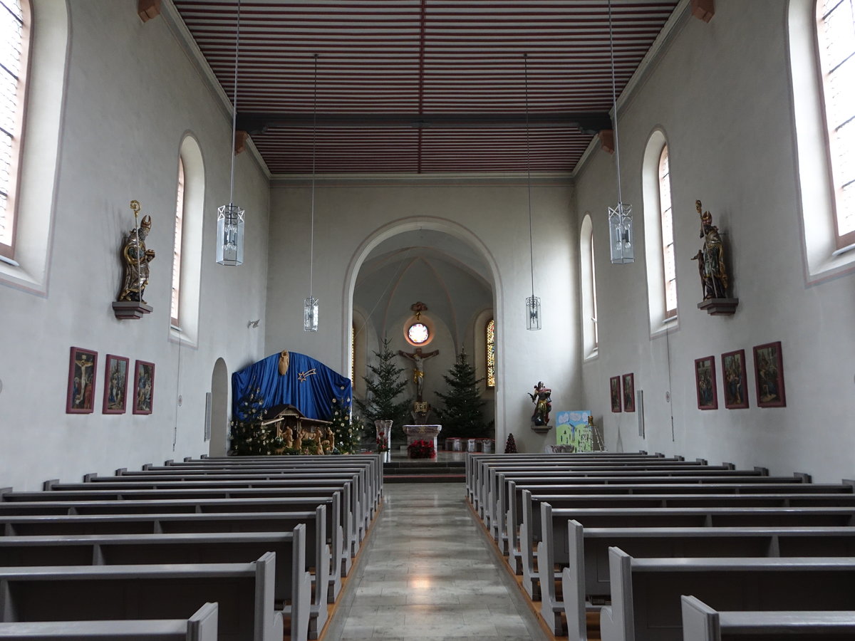 Berau, Innenraum von 1853 in der kath. Pfarrkirche St. Pankratius (31.12.2018)