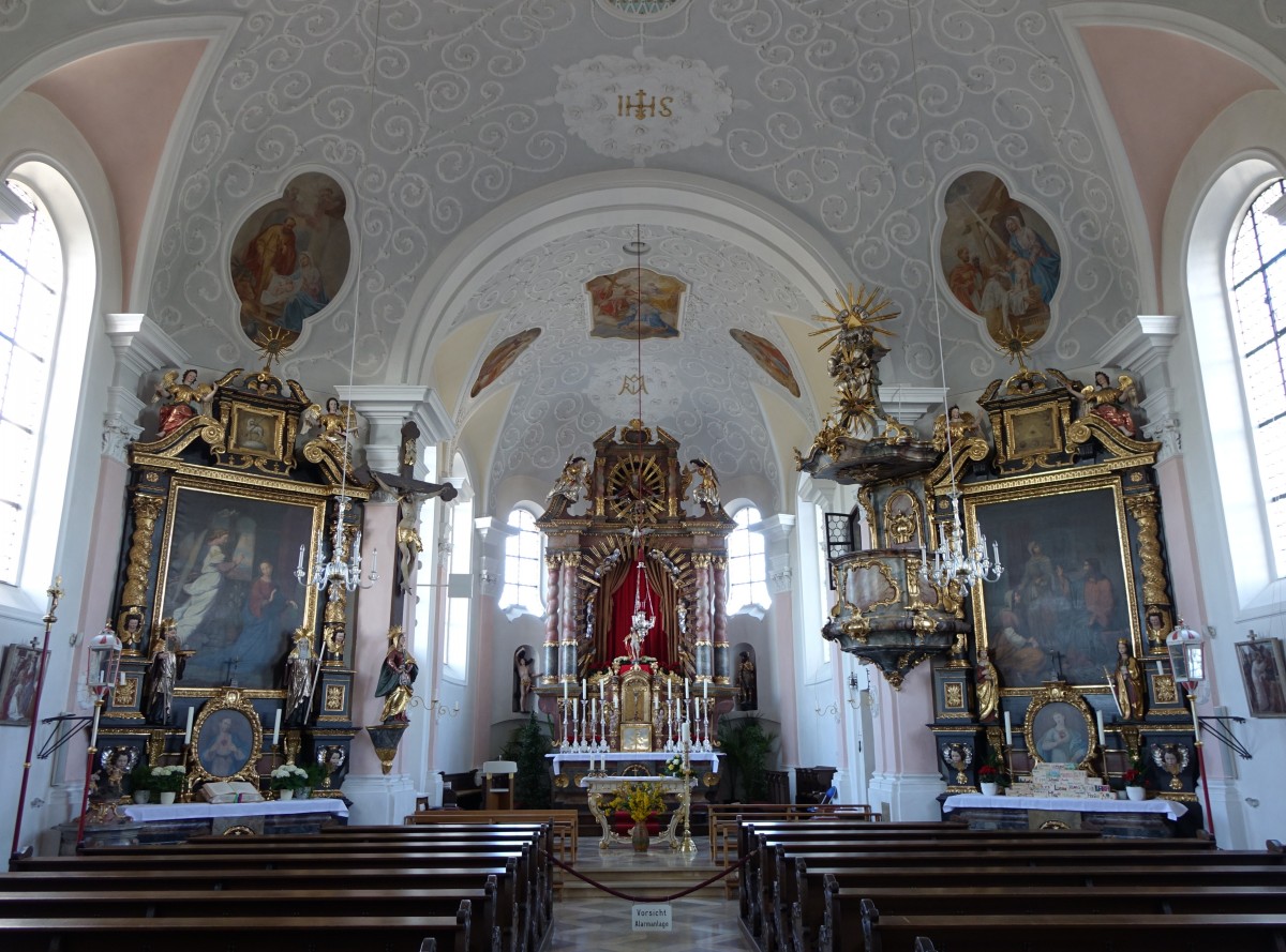 Berg im Gau, barocke Altre in der Pfarrkirche Maria Heimsuchung (15.04.2015)