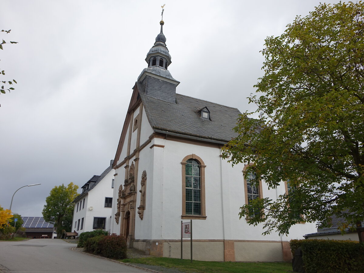 Berge, Pfarrkirche St. Johannes, erbaut 1699 (08.10.2022)