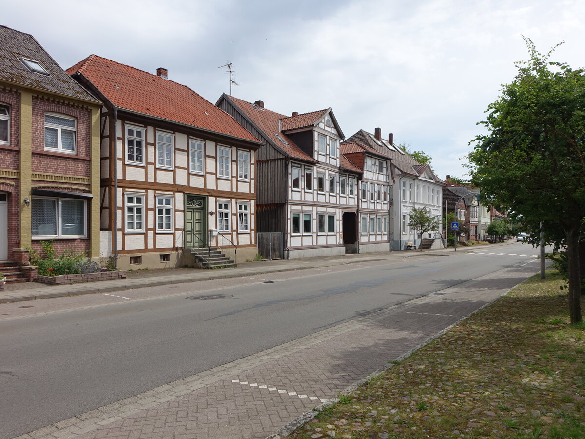 Bergen an der Dumme, Fachwerkh�user in der Breite Stra�e (20.06.2026)