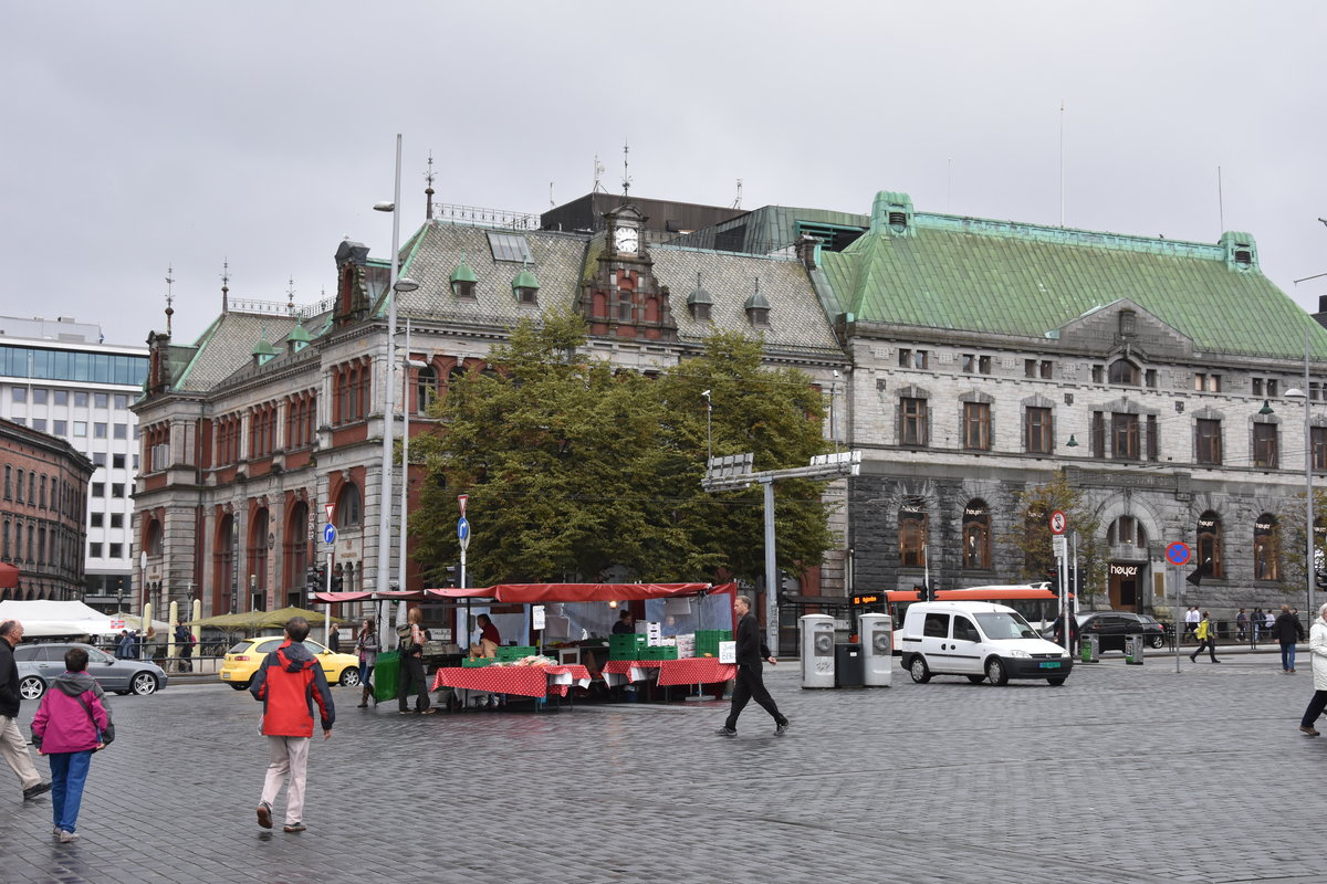 BERGEN (Fylke Vestland, bis 31.12.2019 Fylke Hordaland), 10.09.2016, am Markt