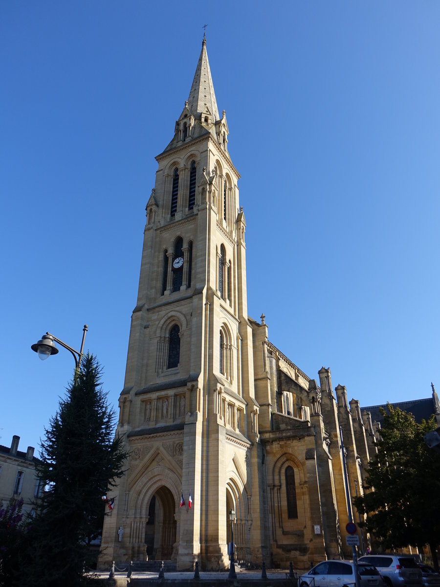 Bergerac, gotische Kirche Notre-Dame, erbaut im 14. Jahrhundert (23.07.2018)