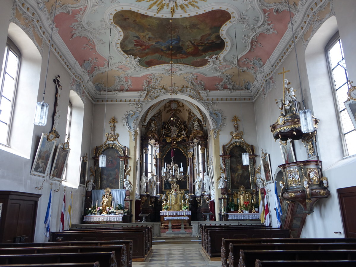 Bergrheinfeld, barocker Innenraum der Pfarrkirche Mater Dolorosa (27.05.2017)