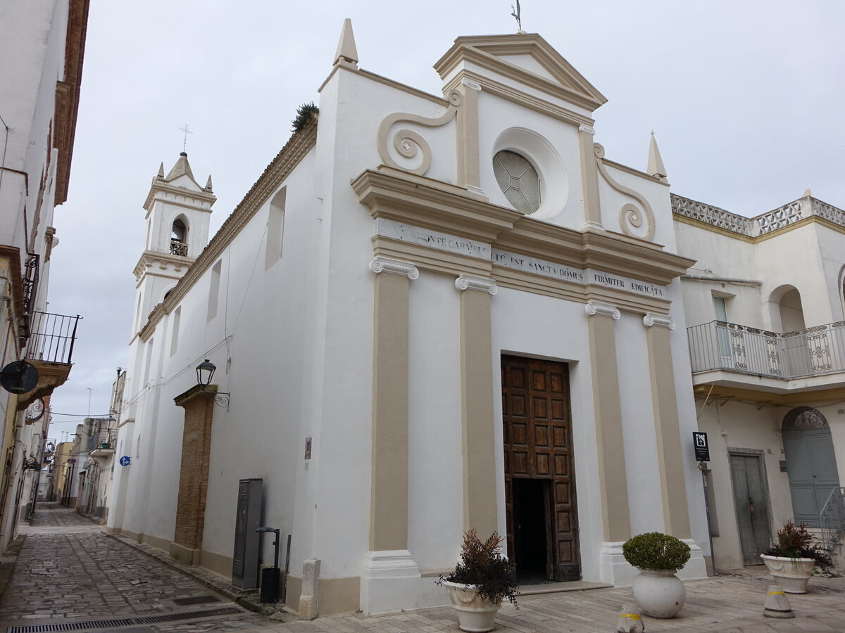 Bernalda, Pfarrkirche Madonna del Carmine, erbaut im 16. Jahrhundert (01.03.2023)