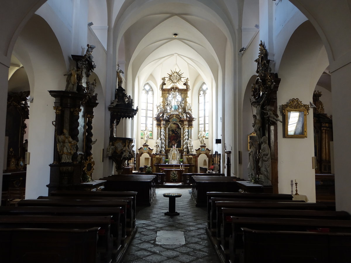 Beroun / Beraun, barocke Ausstattung in der St. Jakob Kirche, Kirche erbaut im 13. Jahrhundert, barocker Umbau 1736 (27.06.2020)