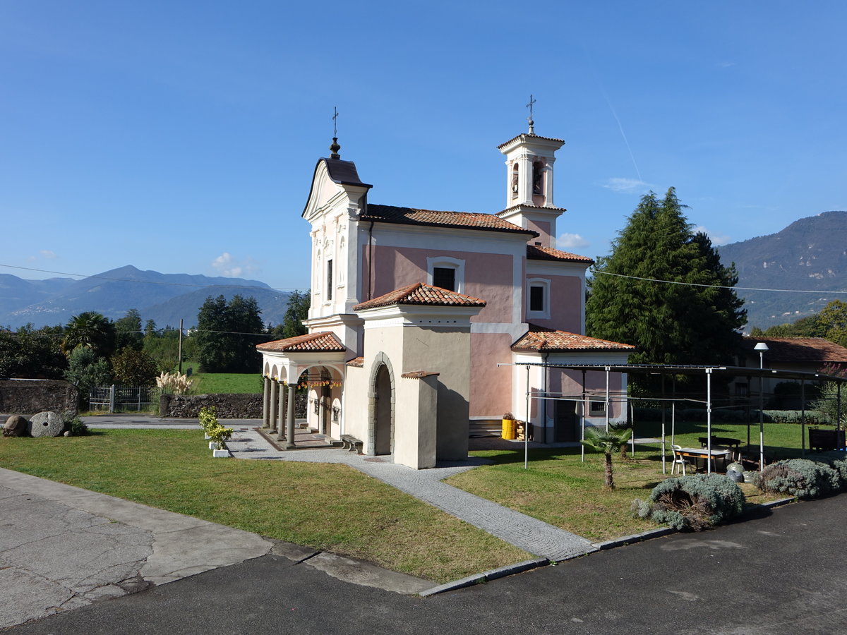Berzo Inferiore, Pfarrkirche San Lorenzo, erbaut im 15. Jahrhundert (07.10.2018)